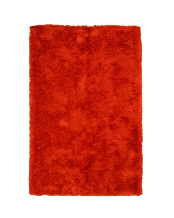 Tangerine orange plush shag hand tufted rug 9 x 12