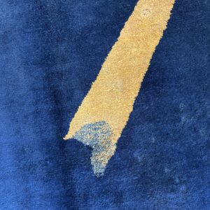 Antique Art Deco Room Size Wool Beige, Navy Rug, detail photo 17, stock number 24061