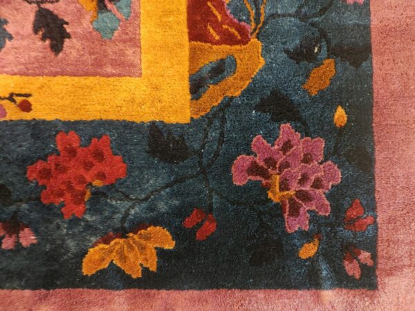 Antique chinese - art deco chinese allover floral purple 1920s rug 12 Antique chinese - art deco chinese allover floral purple 1920s rug, detail photo 6, stock number 25201
