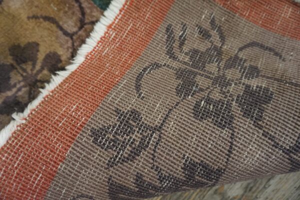 Antique chinese art deco wool yellow hand knotted pile rug 15 Antique chinese art deco wool yellow hand knotted pile rug (sku 26013) - detail view 13