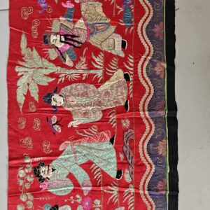 Antique Chinese Flat Weave Red Hallway Runner Rug, detail photo 2, stock number 23840