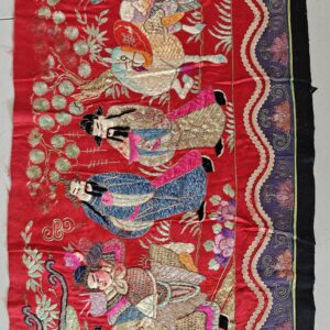 Antique Chinese Flat Weave Red Hallway Runner Rug, detail photo 3, stock number 23840