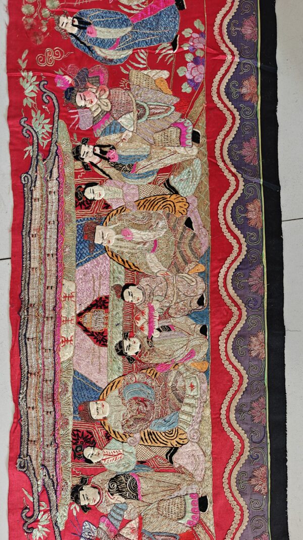 Antique chinese flat weave red hallway runner rug 9 Antique chinese flat weave red hallway runner rug, detail photo 5, stock number 23840