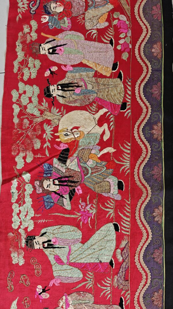 Antique chinese flat weave red hallway runner rug 10 Antique chinese flat weave red hallway runner rug, detail photo 6, stock number 23840