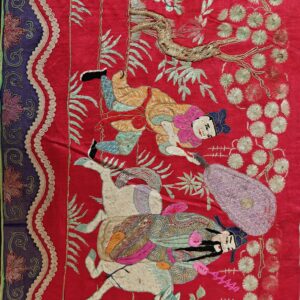 Antique Chinese Flat Weave Red Hallway Runner Rug, detail photo 9, stock number 23840