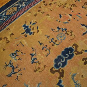 Mid-18th century Chinese Ningxia carpet, cloud and lotus motifs in the field, stock number 20853