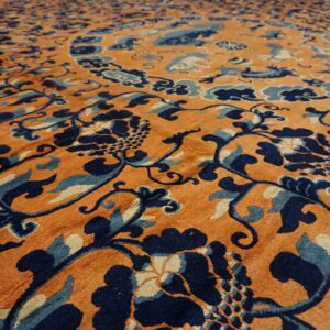 Mid-19th century Chinese Ningxia carpet, close view of the field drawing, stock number 24013