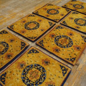 Set of seven 19th century Chinese Ningxia mats, the mats laid out together, stock number 25198
