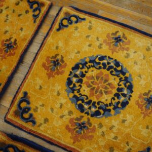 Set of seven 19th century Chinese Ningxia mats, a single mat with its floral medallion, stock number 25198