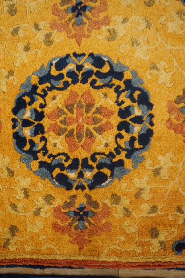 Set of 7 antique small square yellow chinese ningxia rugs 7 Set of seven 19th century chinese ningxia mats, one mat seen straight on, stock number 25198