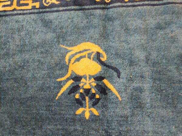 Antique chinese - peking room size blue rug, detail photo 1, stock number 25027
