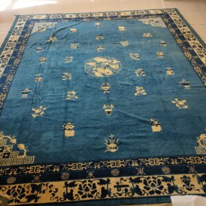 Antique Chinese - Peking Room Size Blue Rug, detail photo 13, stock number 25027