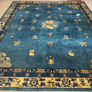 Antique Chinese - Peking Room Size Blue Rug, detail photo 15, stock number 25027