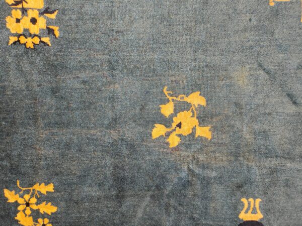 Antique chinese - peking room size blue rug, detail photo 2, stock number 25027
