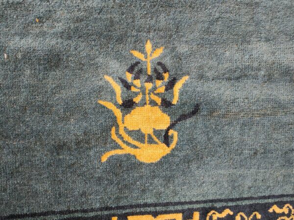 Antique chinese - peking room size blue rug, detail photo 7, stock number 25027
