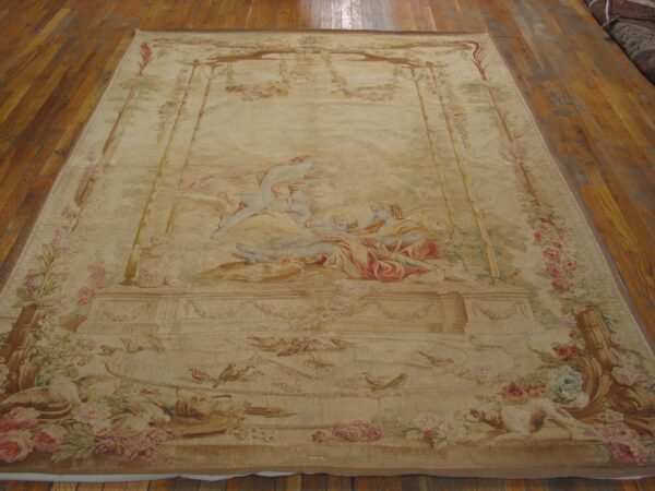 Antique tapestry french ivory 1750s rug 4 18th century french tapestry, the whole tapestry, stock number 20319