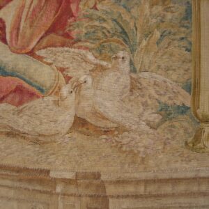 18th century French tapestry, a pair of doves, stock number 20319