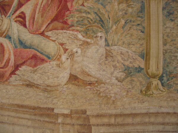 Antique tapestry french ivory 1750s rug 7 18th century french tapestry, a pair of doves, stock number 20319