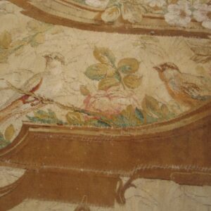 18th century French tapestry, birds among roses in a border panel, stock number 20319