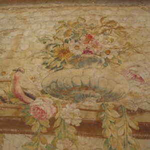 18th century French tapestry, a basket of flowers, stock number 20319