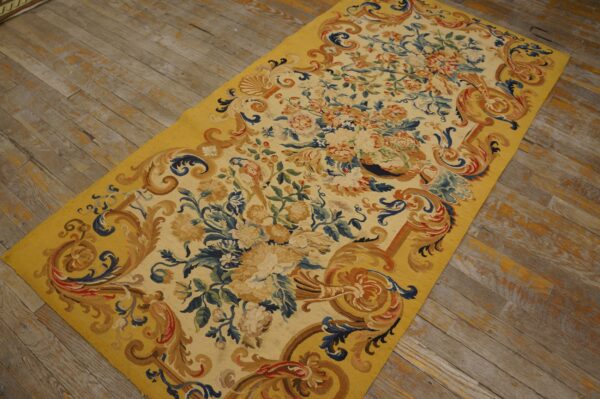 Antique french allover floral flat weave rug 5 Early 18th century french tapestry weave rug, the whole rug, stock number 25095