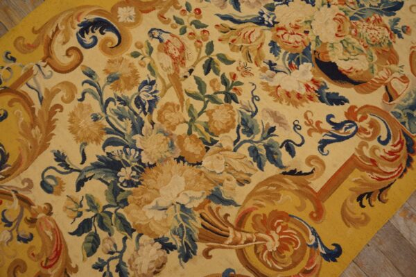 Antique french allover floral flat weave rug 8 Early 18th century french tapestry weave rug, bouquet of flowers and acanthus scrolls, stock number 25095