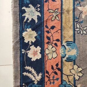 Antique Gray Color Floral Pattern Chinese Room Size Peking Rug, detail photo 1, stock number 23112