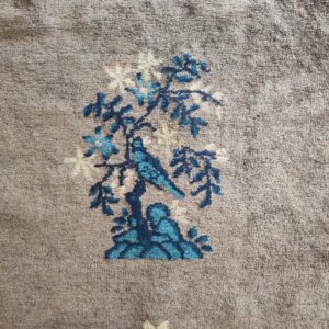 Antique Gray Color Floral Pattern Chinese Room Size Peking Rug, detail photo 3, stock number 23112