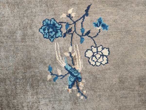Antique gray color floral pattern chinese room size peking rug 14 Antique gray color floral pattern chinese room size peking rug, detail photo 7, stock number 23112