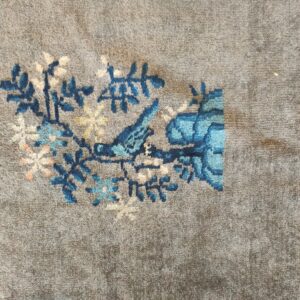 Antique Gray Color Floral Pattern Chinese Room Size Peking Rug, detail photo 8, stock number 23112