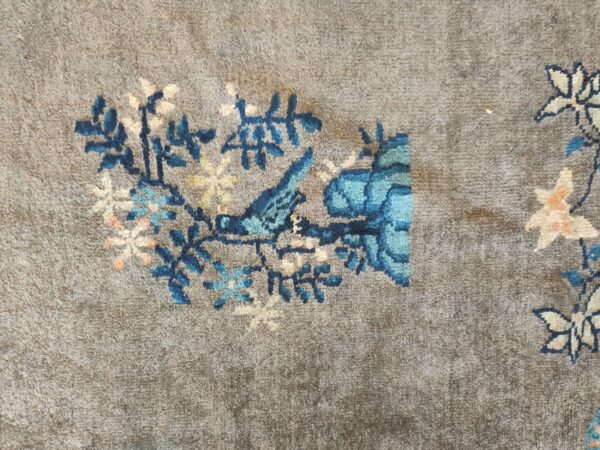 Antique gray color floral pattern chinese room size peking rug 15 Antique gray color floral pattern chinese room size peking rug, detail photo 8, stock number 23112