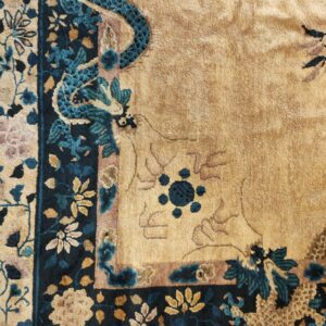 Antique Large Chinese Allover Floral Knotted Rug, detail photo 1, stock number 25114