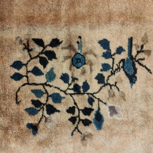 Antique Large Chinese Allover Floral Knotted Rug, detail photo 3, stock number 25114