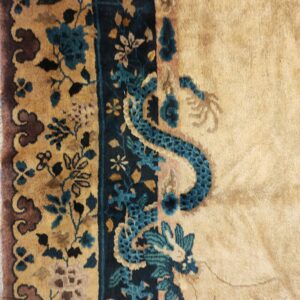 Antique Large Chinese Allover Floral Knotted Rug, detail photo 5, stock number 25114