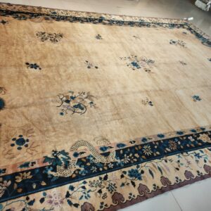 Antique Large Chinese Allover Floral Knotted Rug, detail photo 8, stock number 25114