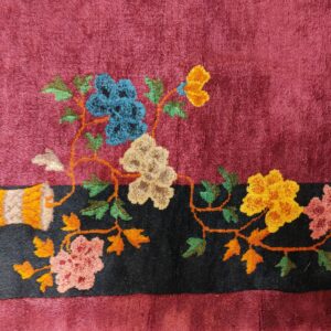 Antique Purple Classic Floral Vase Pattern Chinese Deco Carpet, detail photo 7, stock number 24499