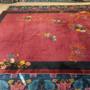Antique Purple Classic Floral Vase Pattern Chinese Deco Carpet, detail photo 8, stock number 24499