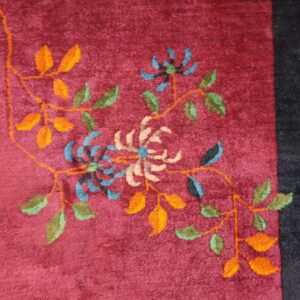 Antique Purple Classic Floral Vase Pattern Chinese Deco Carpet, detail photo 9, stock number 24499