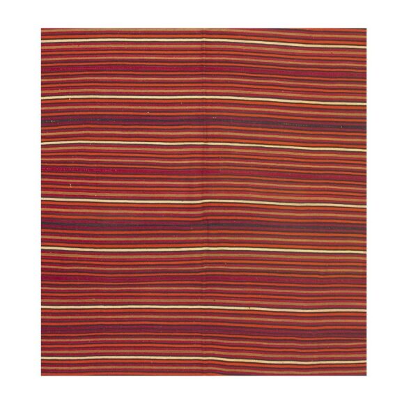 Authentic mid-20th century anatolian multi stripe turkish kilim flat-weave rug 4 Authentic mid-20th century anatolian multi stripe turkish kilim flat-weave rug - detail view 3