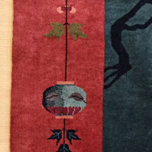 Chinese - Art Deco Rectangle 1920s Knotted Antique Blue Wool Room Size Rug, detail photo 5, stock number 25948