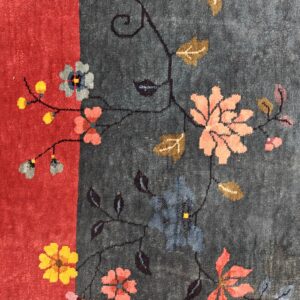 Chinese - Art Deco Rectangle 1920s Knotted Antique Blue Wool Room Size Rug, detail photo 6, stock number 25948