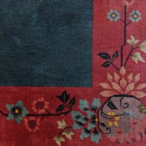 Chinese - Art Deco Rectangle 1920s Knotted Antique Blue Wool Room Size Rug, detail photo 8, stock number 25948