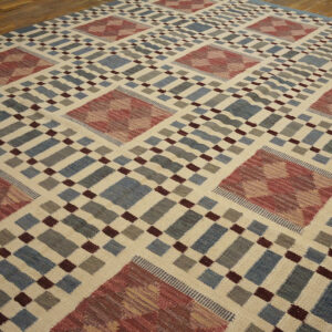 Contemporary Swedish style flat weave rug, design SC_502