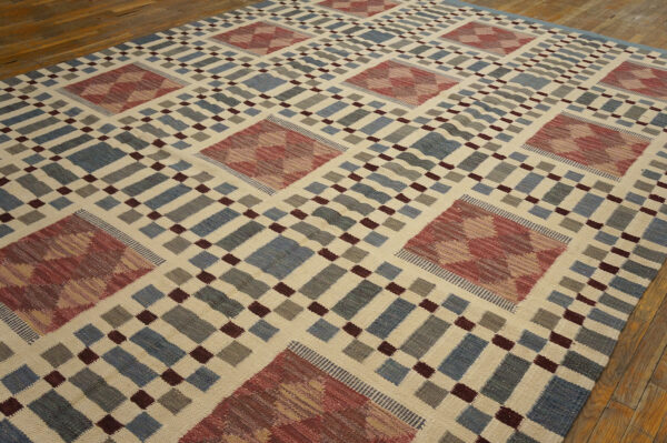 Contemporary swedish style flat weave rug, design sc_502
