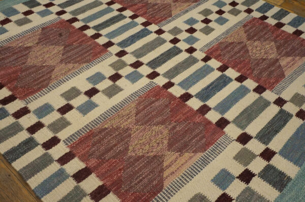 Contemporary swedish style flat weave rug, design sc_502