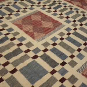 Contemporary Swedish style flat weave rug, design SC_502