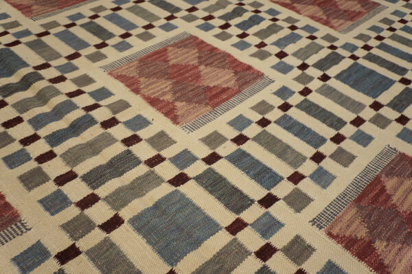 Contemporary swedish style flat weave rug, design sc_502