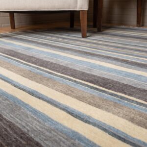 Lila Fiona Multicolor Handmade Wool Rug - reading nook in-room detail