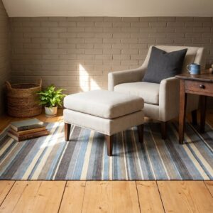 Lila Fiona Multicolor Handmade Wool Rug - reading nook room view