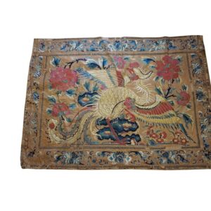 Mid 19th Century Antique Museum Grade Silk Chinese Embroidery Flatweave Textile - detail view 1